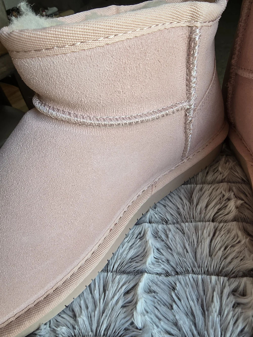 Bearpaw Big Girls Kiara Suede Winter Boots Pink Size 7 NWOB